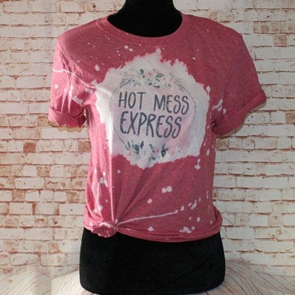 Hot Mess Express Bleached Graphic T-Shirt